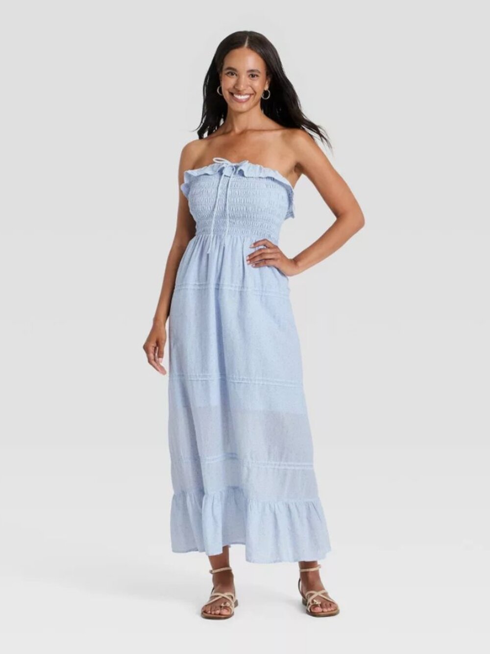 Women's Cotton Maxi Pullover Sundress - Universal Thread Blue S